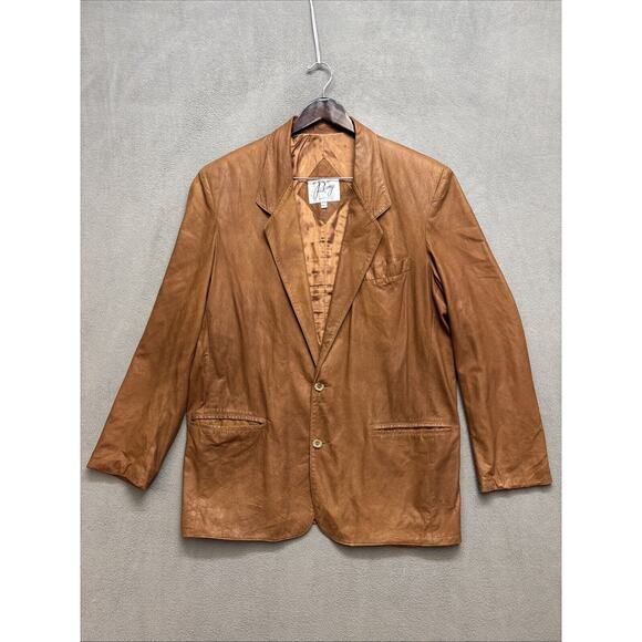 Remy Soft Lambskin Leather Blazer Jacket 44L Two Button Jacket Sport Coat Mens